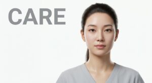 리프팅 시술 후 평온한 표정의 한국인 여성 모델